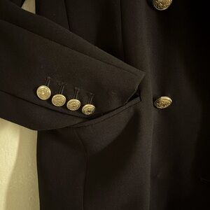 Zara Women’s Black Double Breasted Shoulder Pad Blazer Jacket Size XS